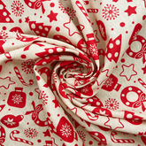 Décorations de Noël 80 % coton 20 % polyester 140 cm de large Tissu imprimé numériquement Crafty Cottons Idéal pour l'artisanat, la couture, le matelassage, les fanions, le patchwork